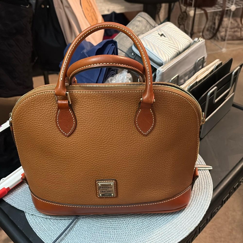 Dooney & Bourke Brown Leather Satchel with Classic Design